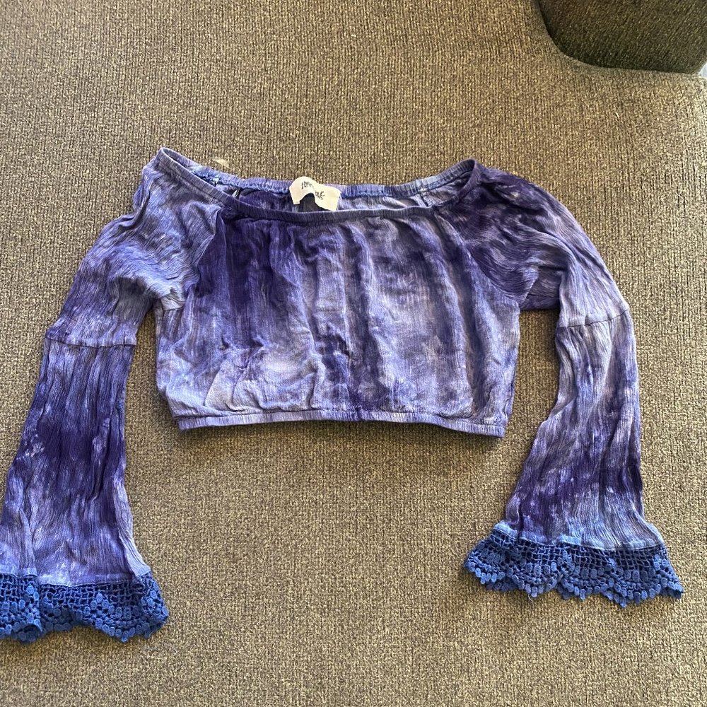 Crop tie-dye flare top